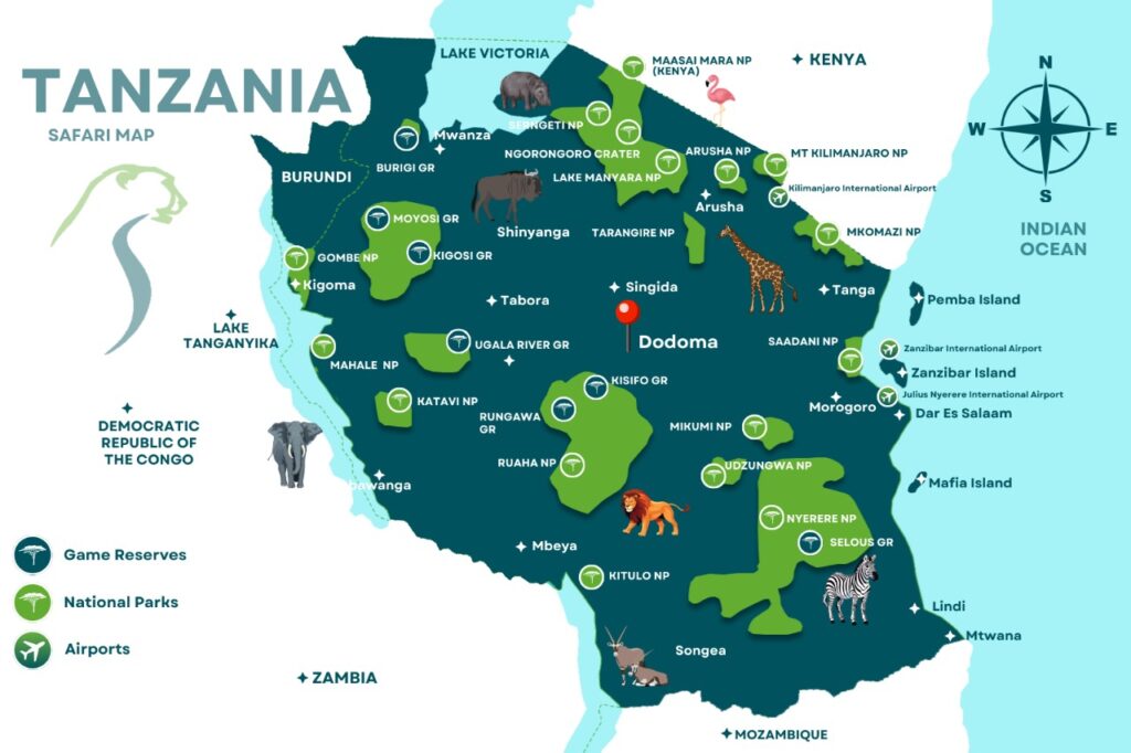 Tanzania National Parks - 4x4 Rent A Car Uganda
